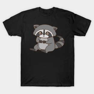 A cute raccoon holds out his hands. T-Shirt